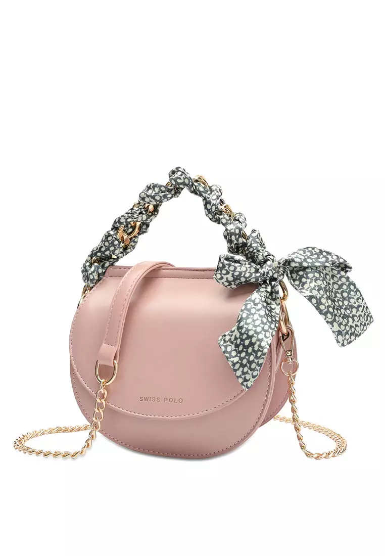Women's Chain Shoulder Bag / Sling Bag / Crossbody Bag - Pink
