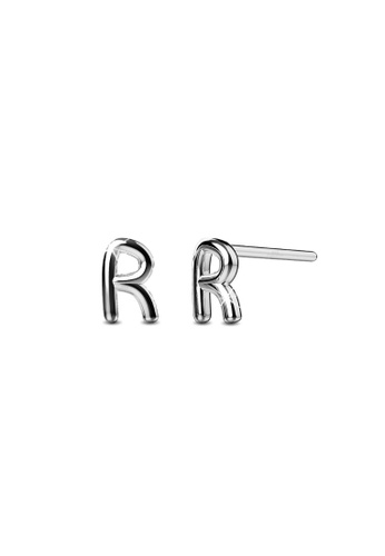 925 Signature silver 925 SIGNATURE Solid 925 Sterling Silver Initial Alphabet Personalised Stud Earrings- R 841A2AC65F2814GS_1
