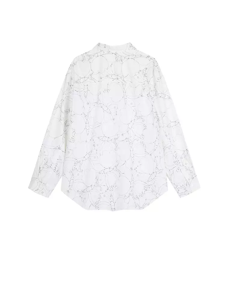 Long Sleeve Collared Printed Shirt