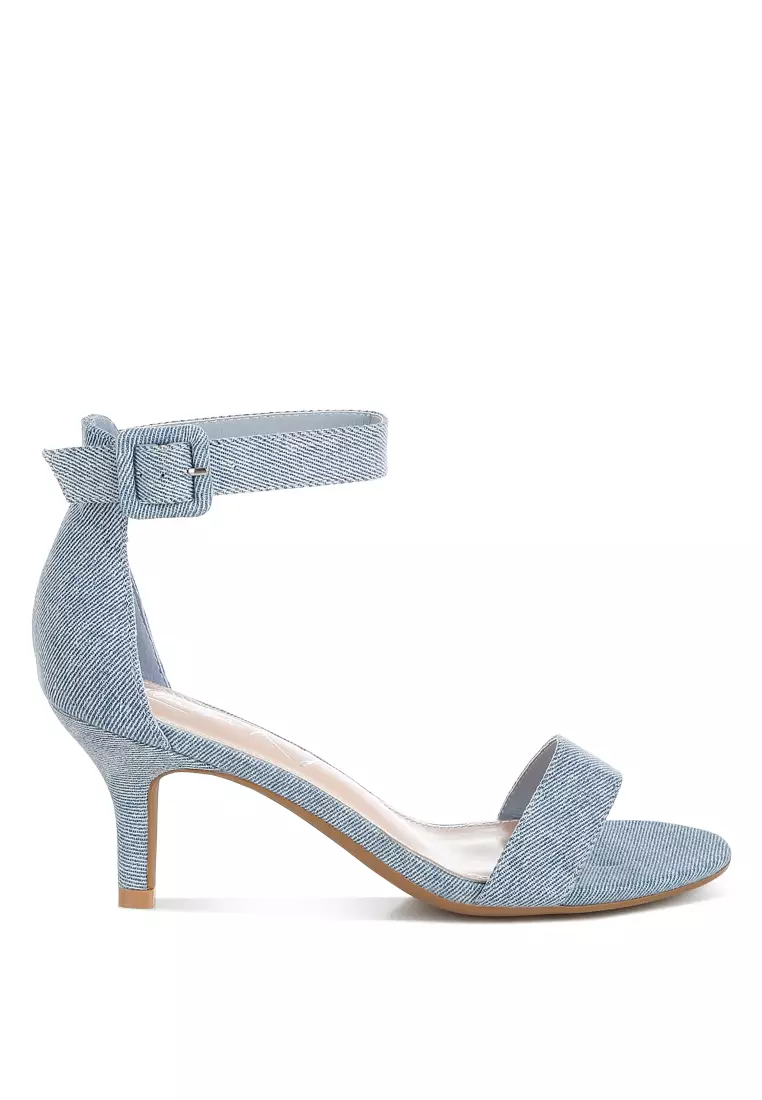 Discount on London Rag  shoes - SKU: Denim Kitten Heel Sandals