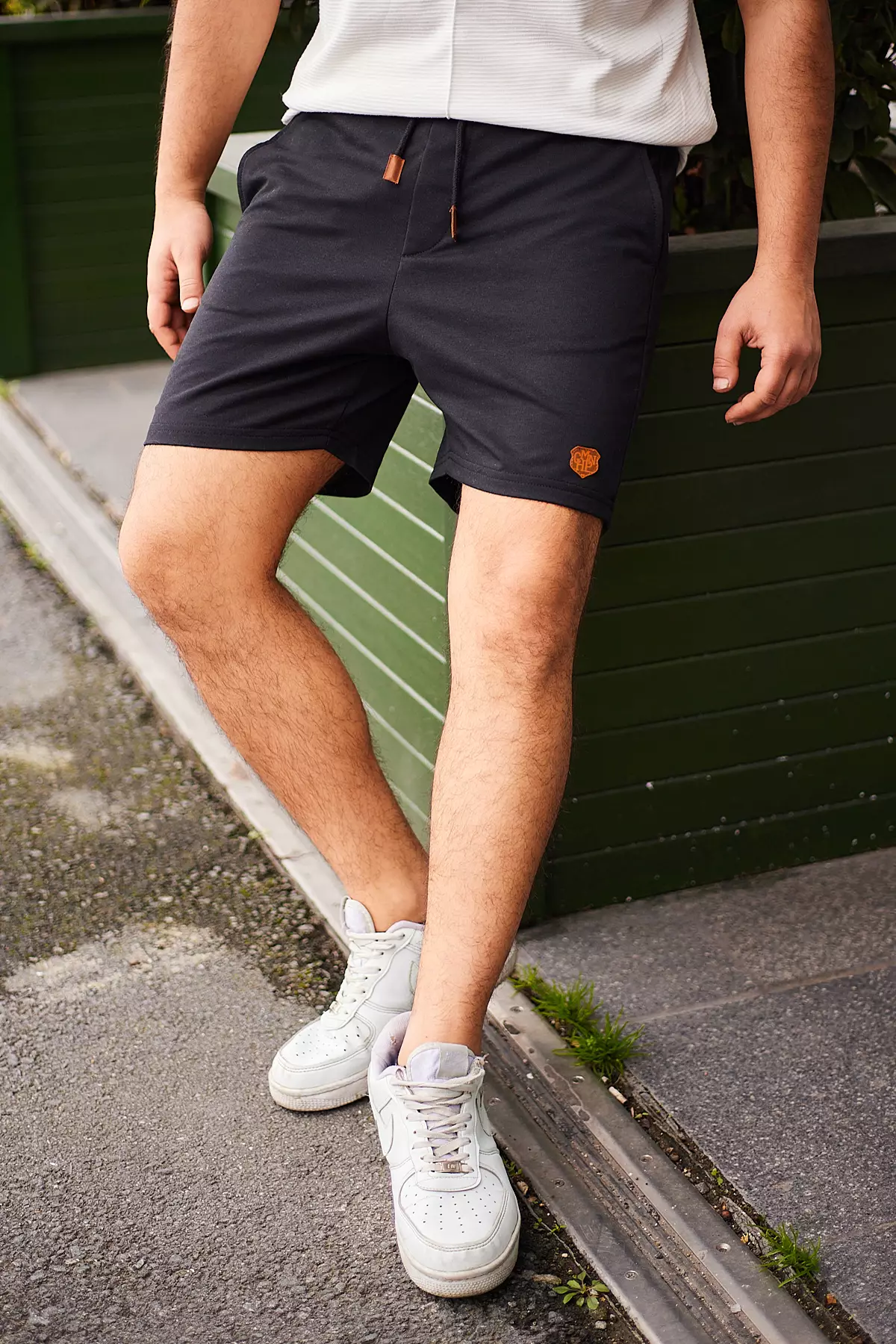 Label Woven Drawstring Shorts