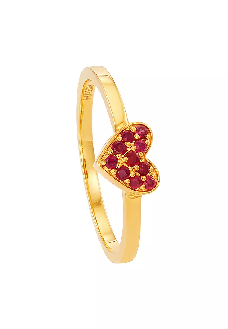 HABIB Diamond and Ruby Ring (2-in-1 Set) in 375/9K Yellow and White Gold