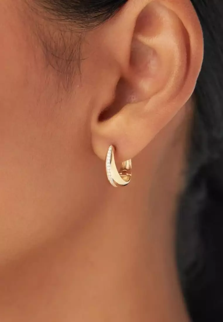 Dispari Diamond 18K Gold Hoop Earrings