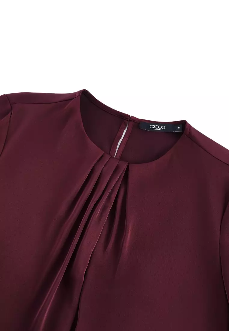 G2000 Pleat Detail Round Neck Blouse