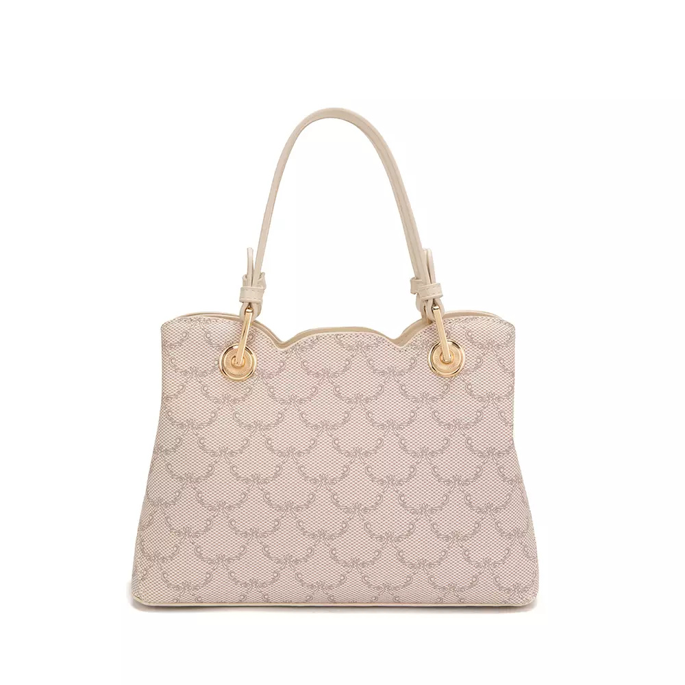 En-ji Gida Handbag Wanita Warna Cream