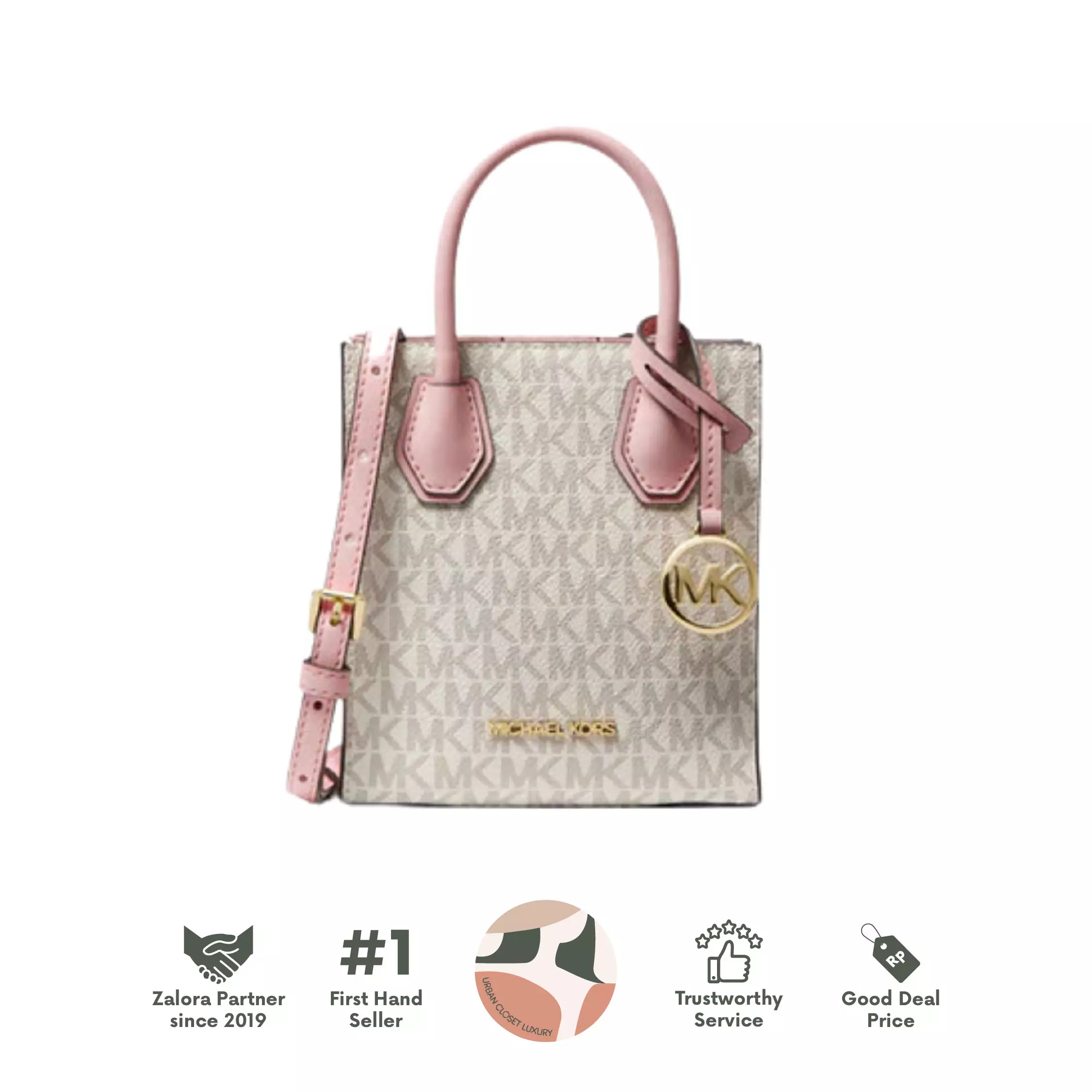 Jual MICHAEL KORS Mercer Extra-Small Logo And Leather Crossbody