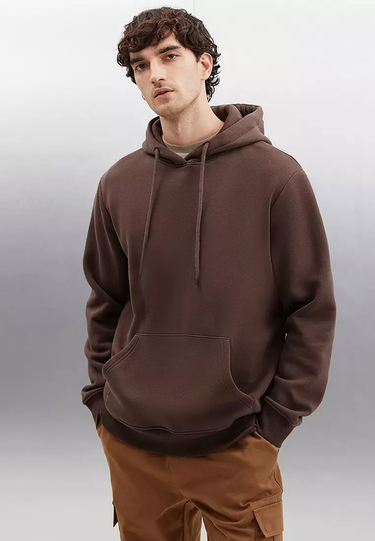 Jorge Soft Hooded Organic Cotton Kangaroo Pocket Regular Sweatshirt
