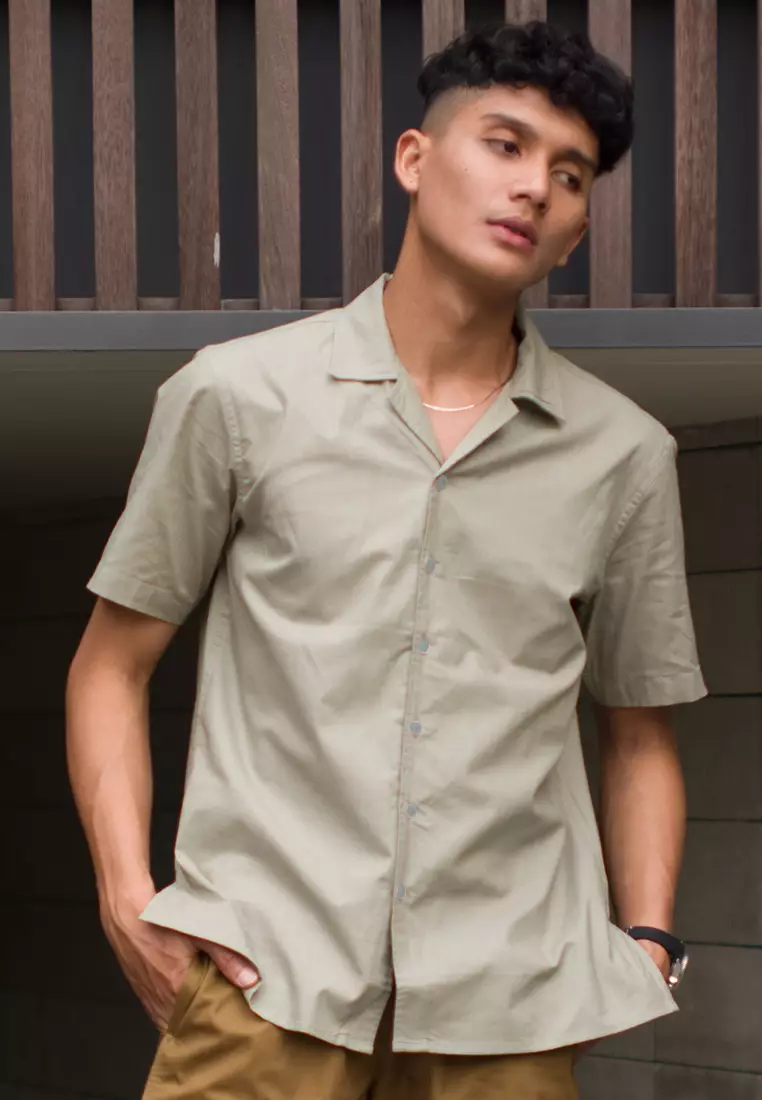 Kemeja pendek pantai OXCON summer shirt Sage Green