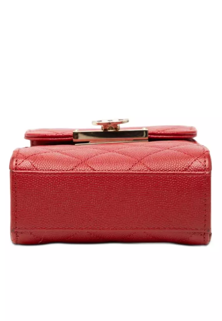 Pre-Loved Chanel Quilted Caviar Golden Class Phone Holder