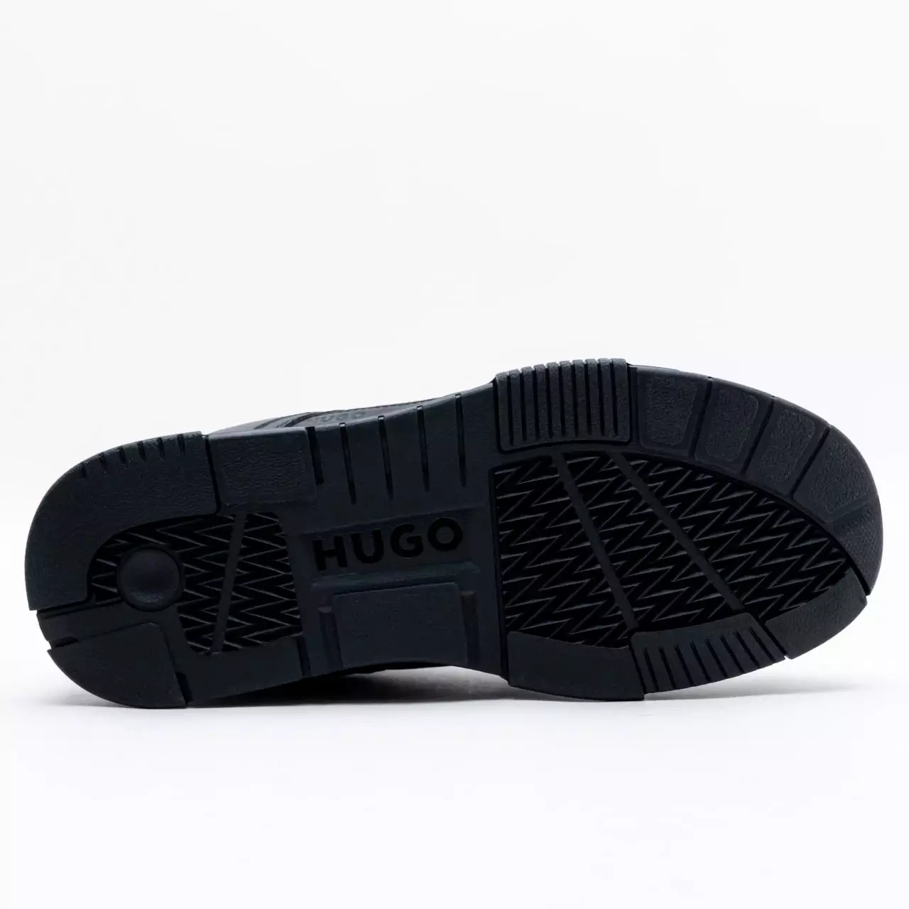 Faux-Leather Trainers with Mesh Trims Sneakers Black