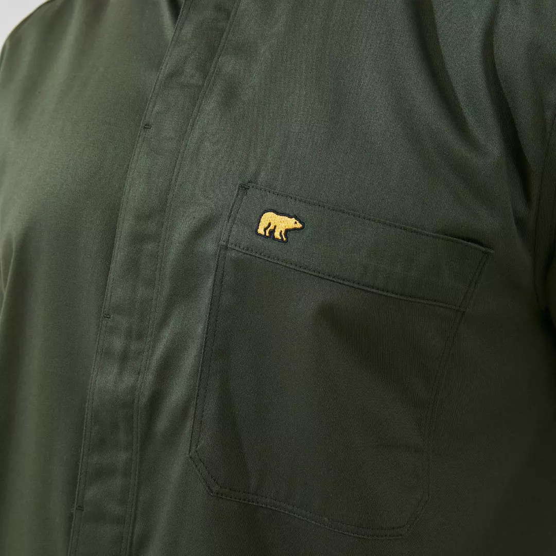 Jack Nicklaus Elwood Kemeja Pria Lengan Pendek Slim Fit Army Green Colour Army Green