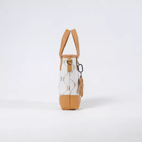 Tas MLB NY MONOGRAM CAMEL CREAM SS24 MINI TOTE BAG 100% ORIGINAL