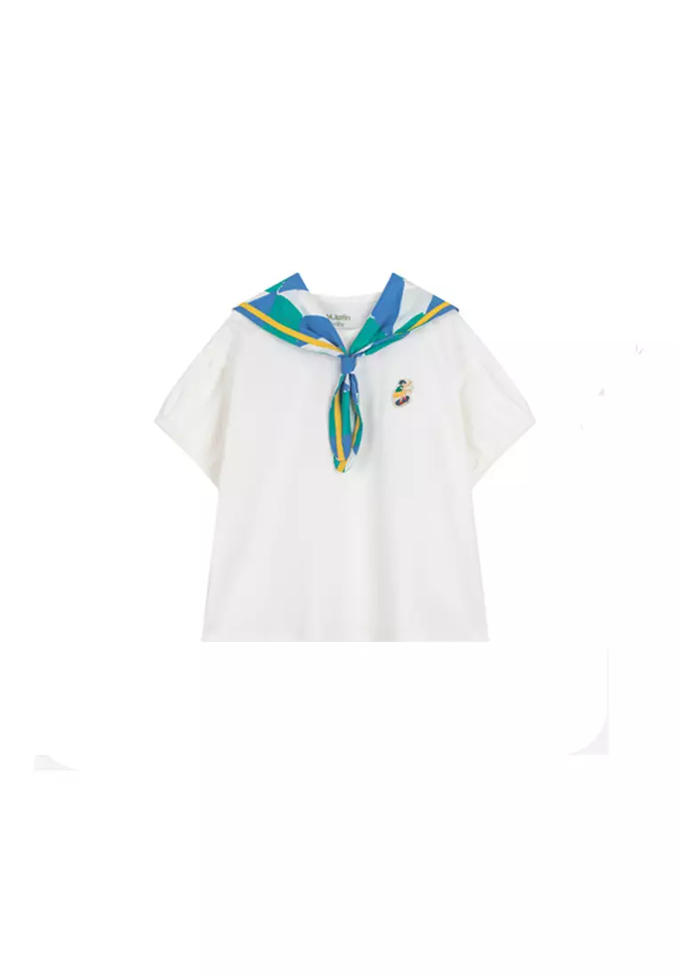 Navy Collar Plaid Vintage T-Shirt