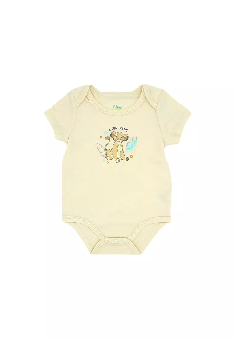 Baby Boy Licensed Newborn Essentials Short Sleeve Onesies Pack of 3 "Animal Roots"