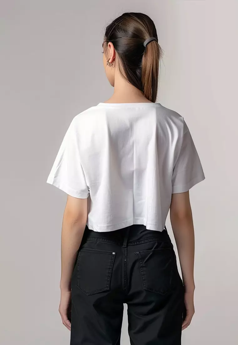 LTG95 Kaos Crop Wanita 03 Putih OLC