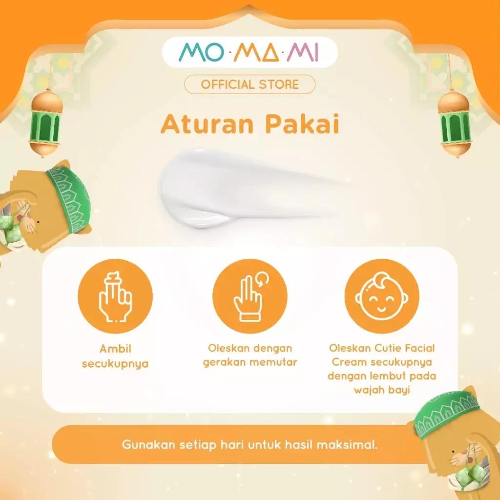 Momami Baby Cutie Facial Cream 50gr - Skincare Natural Krim Lotion Pelembap Kulit Wajah Bayi