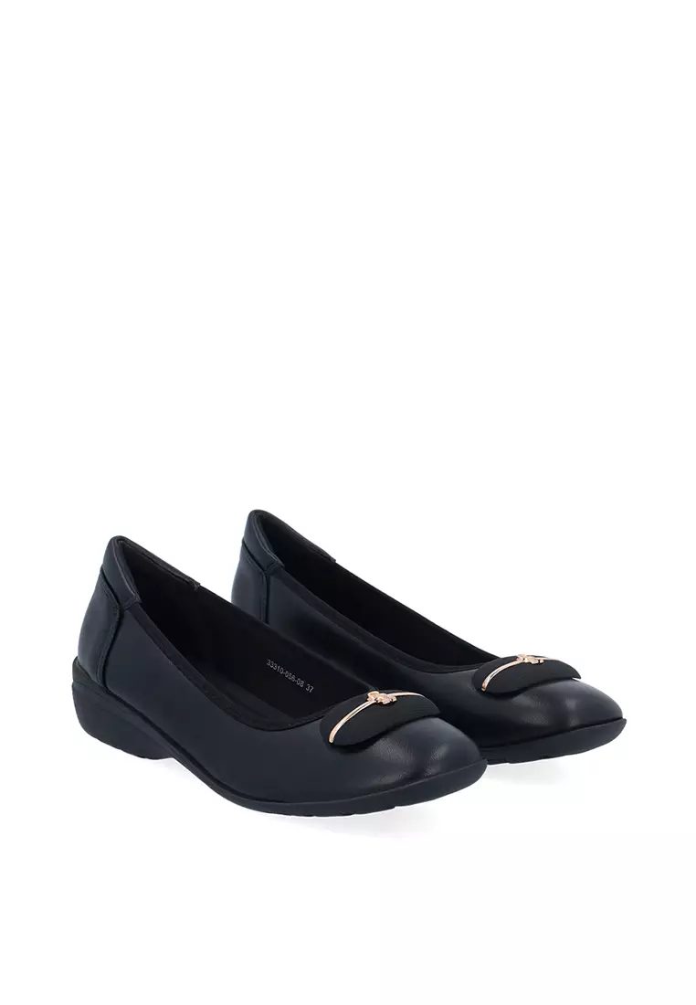 Black Classic Charm Wedge Heels