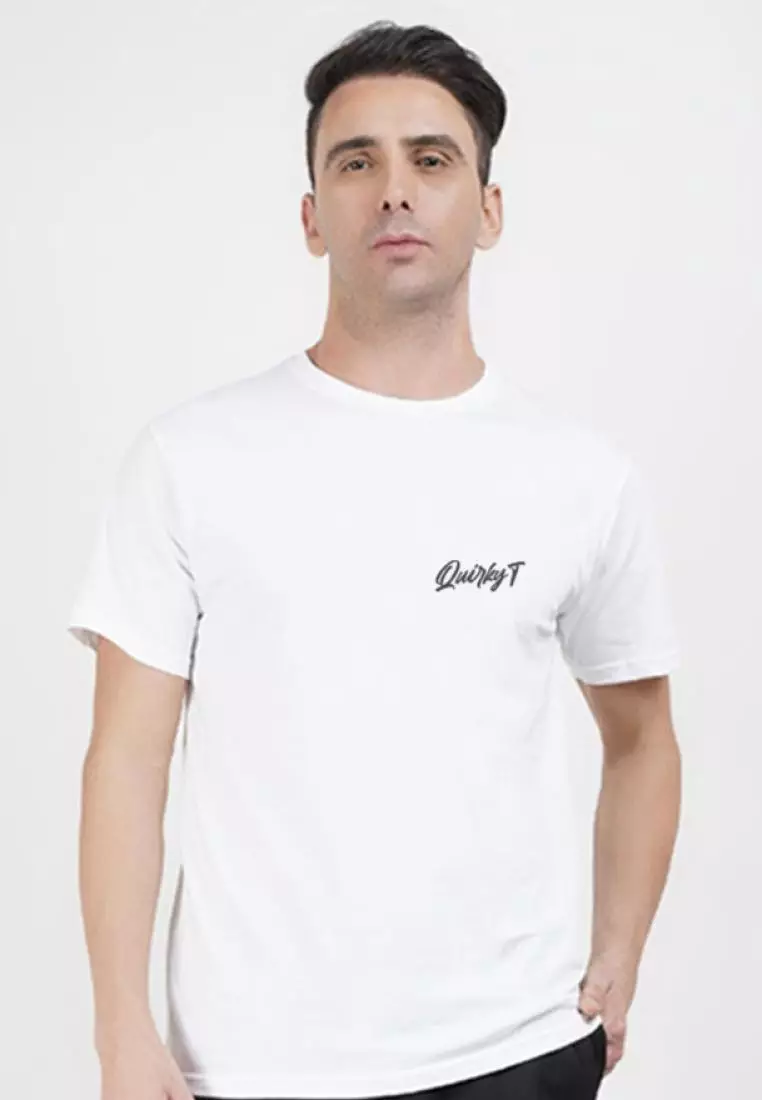 Never Look Back Graphic White Cotton Short Sleeve Regular Fit T-Shirt
