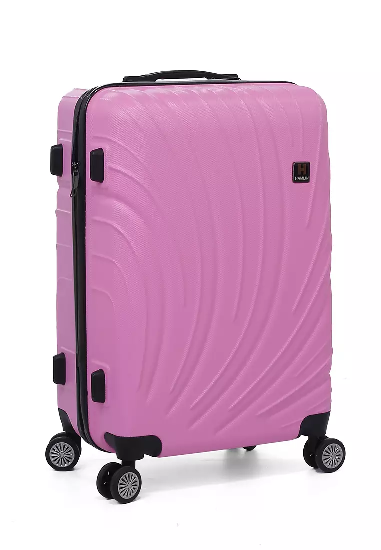 Austin Koper Unisex Size 24 Inch Large Compartment Suitcase Tas Travel Number Code Lock Material Fiber ABS ORIGINAL - Pink