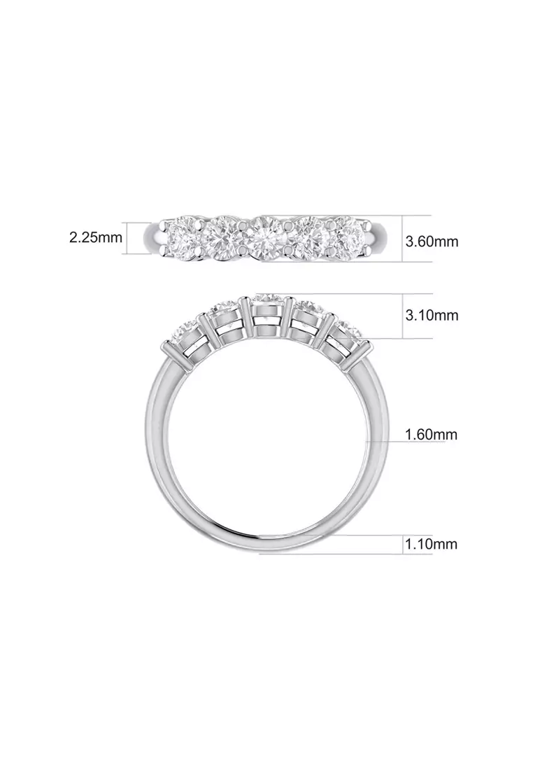 Buy Michael Hill Evermore 5 Stone Wedding Band with 1 Carat TW of