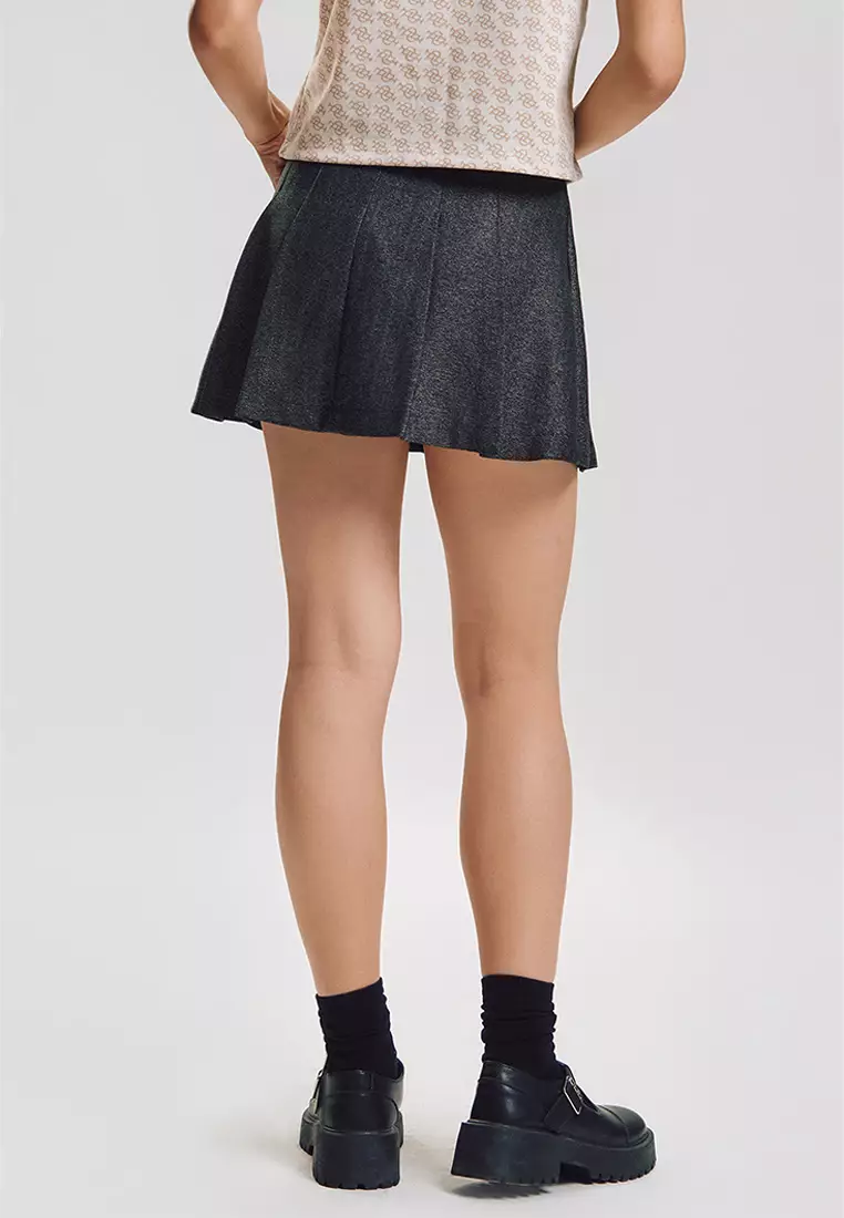 Pleated Herringbone Skort​