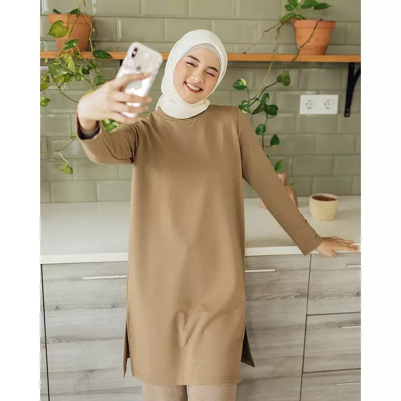 Geulis.id BASIC TUNIC BASIC COLOR (6 warna) Tunic - BROWN