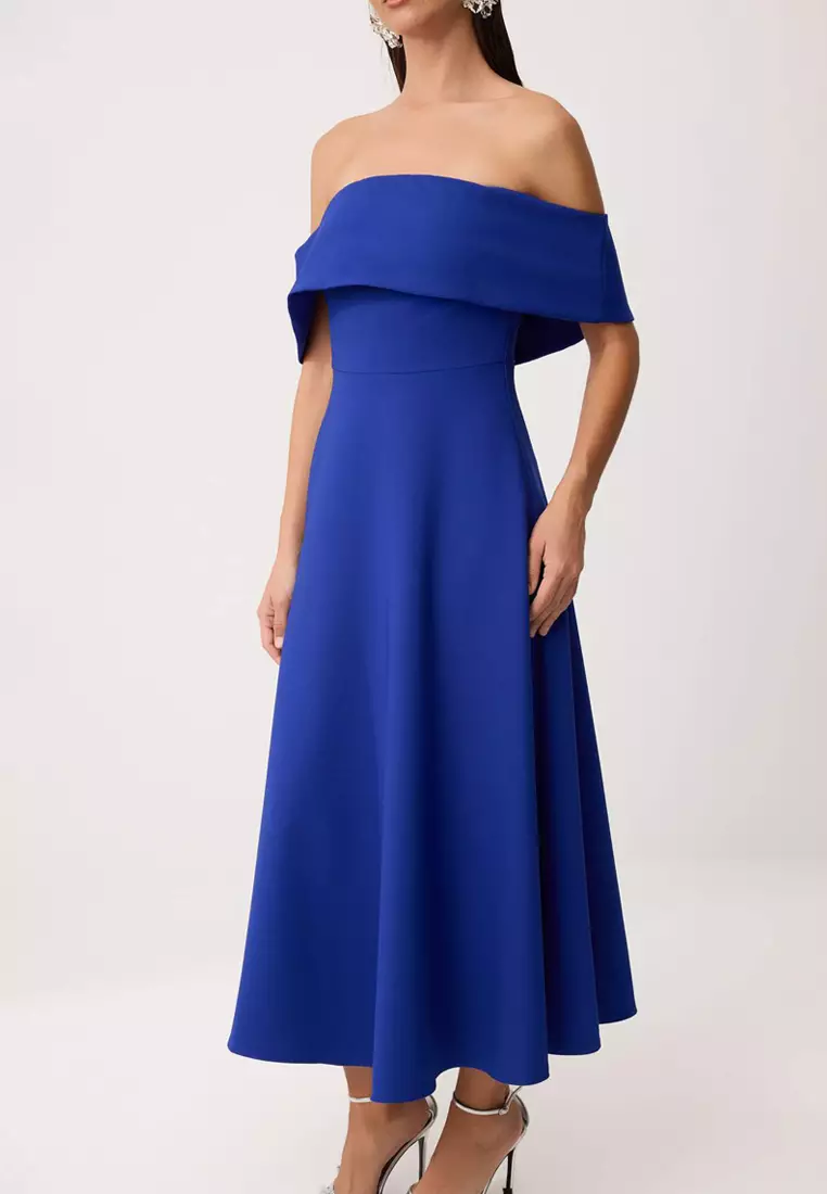 Saks Straight Skirt With Open Waist, Woven Finike Midi, Unlined, Stylish/Evening Dress