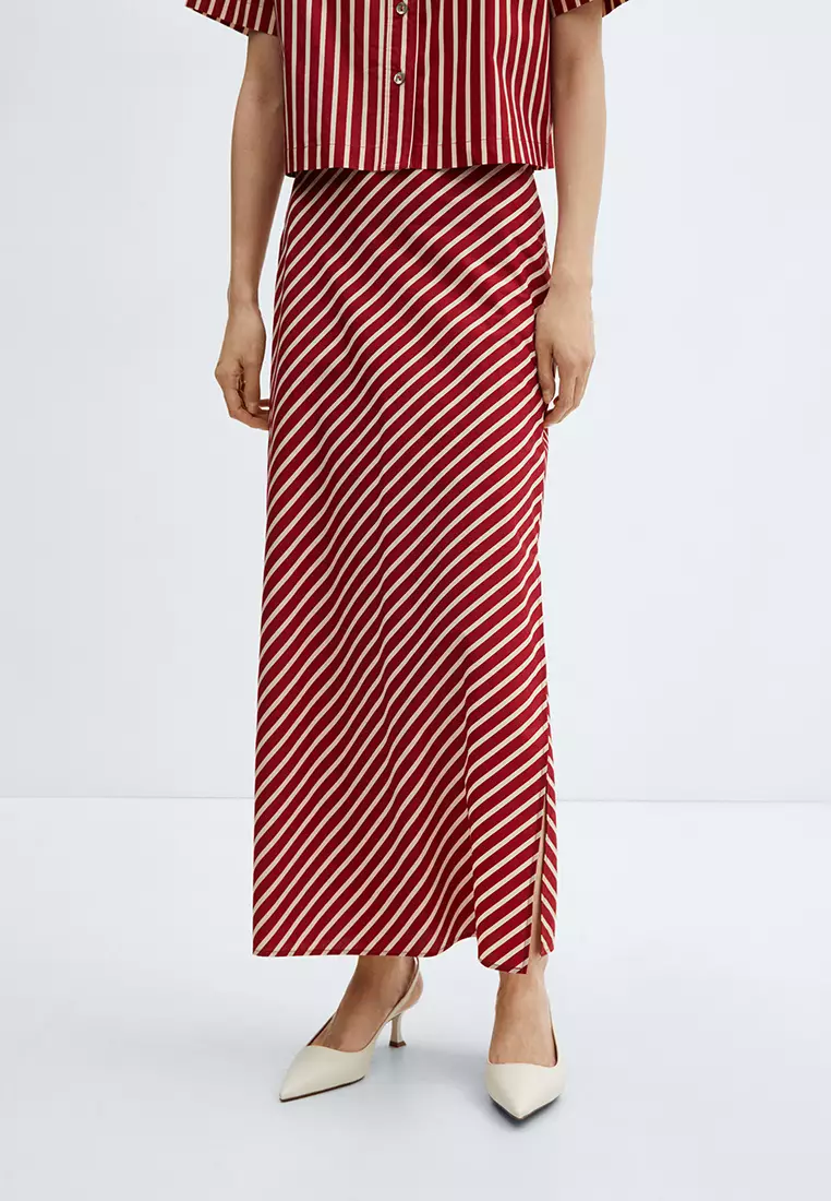 Buy Mango Slit Striped Skirt 2024 Online