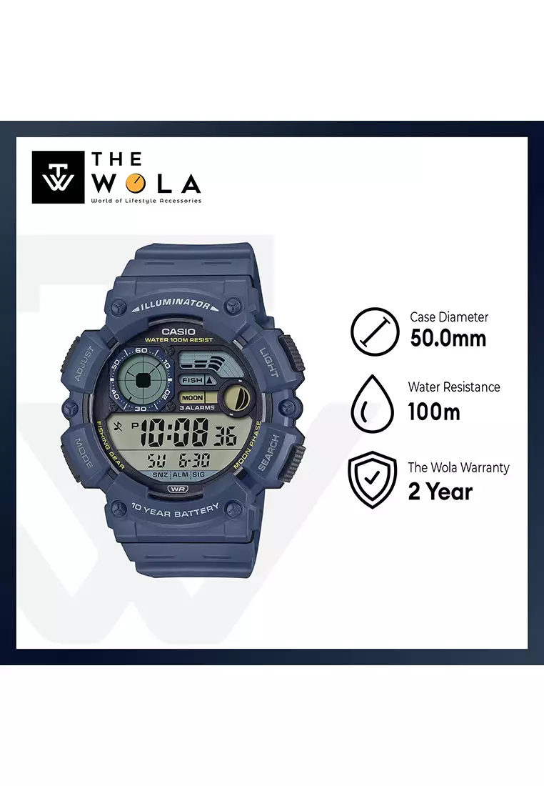 Men's Digital Watch WS-1500H-2AV Blue Resin Band Men Sport Watch
