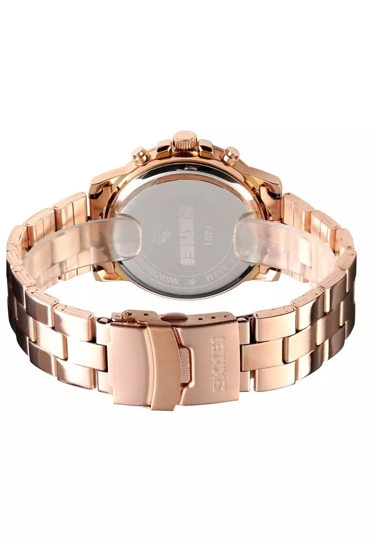 Jam Tangan Casual Analog Pria Waterproof Strap Tali Material Stainless Steel QP03 ORIGINAL