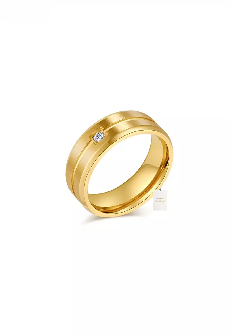 Stylish Chic Titanium Steel Zircon Ring JW QF-JZ910