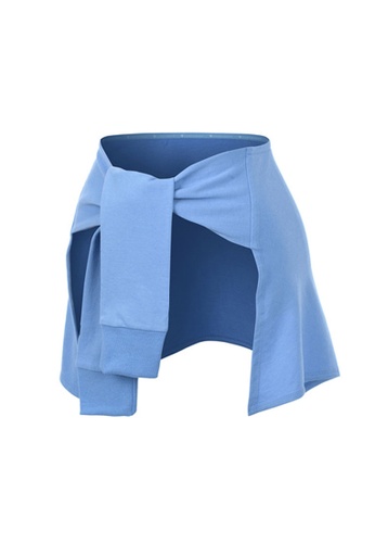 B-Code blue ZYS2058-Lady Quick Drying Running Fitness Yoga Sports Hip Cover -Blue C399DAA2553A1FGS_1