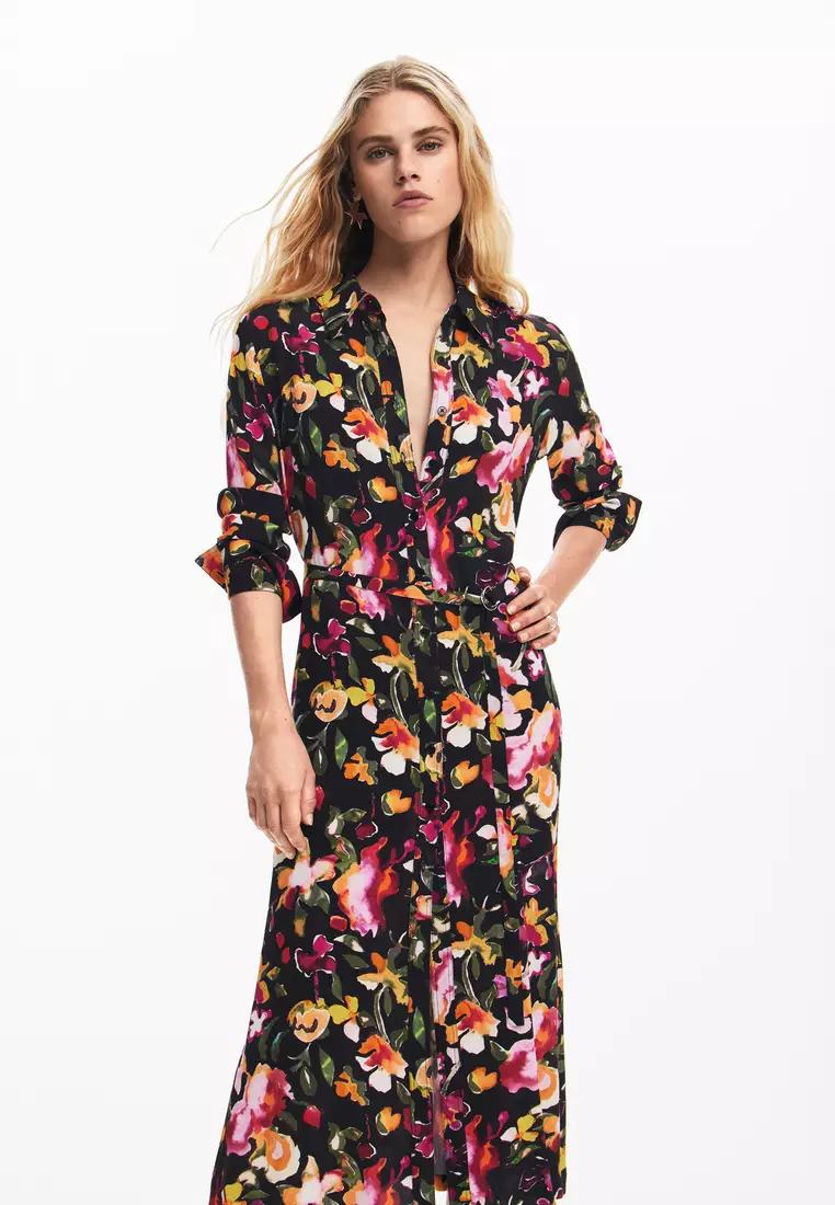Desigual Woman Floral shirt dress.