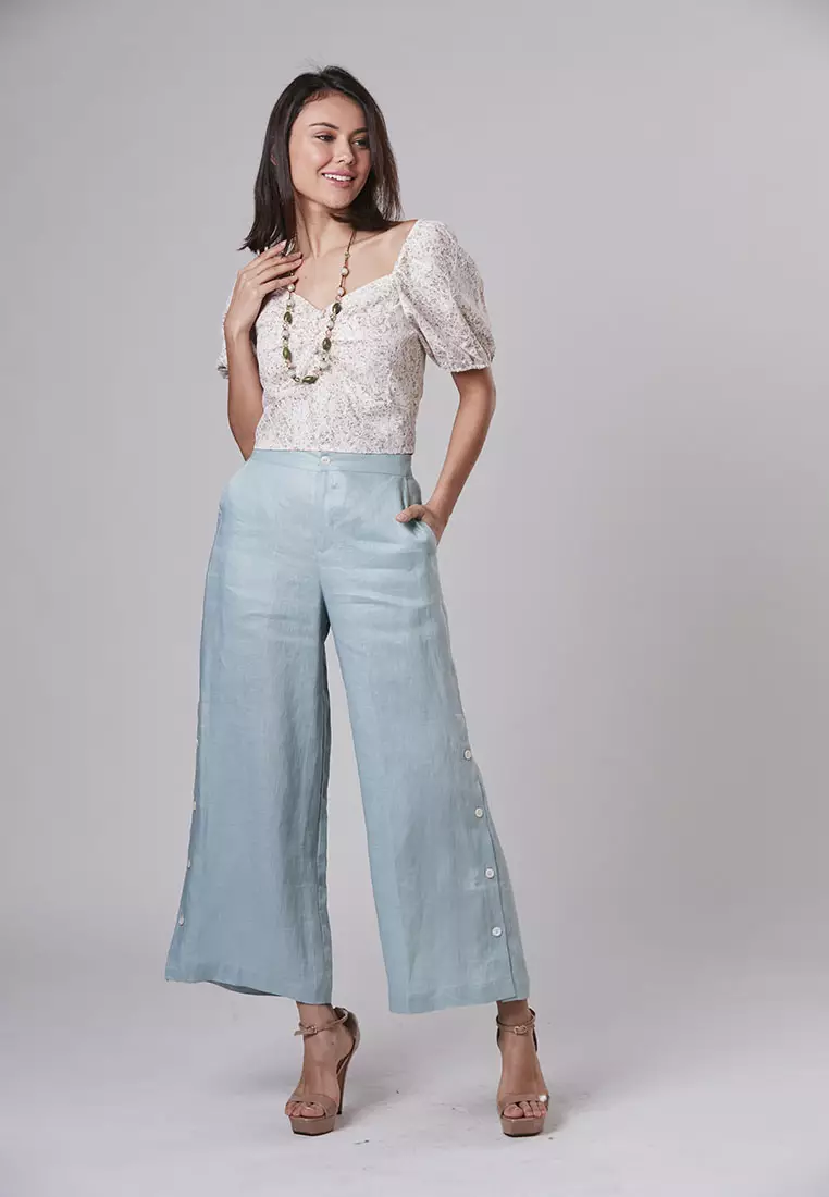 Buy Somerset Bay Adeline- Linen Pant With Button Details Online