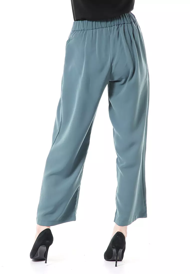 Dash Cullote Pants Bawahan Wanita High Quality - Teal Green