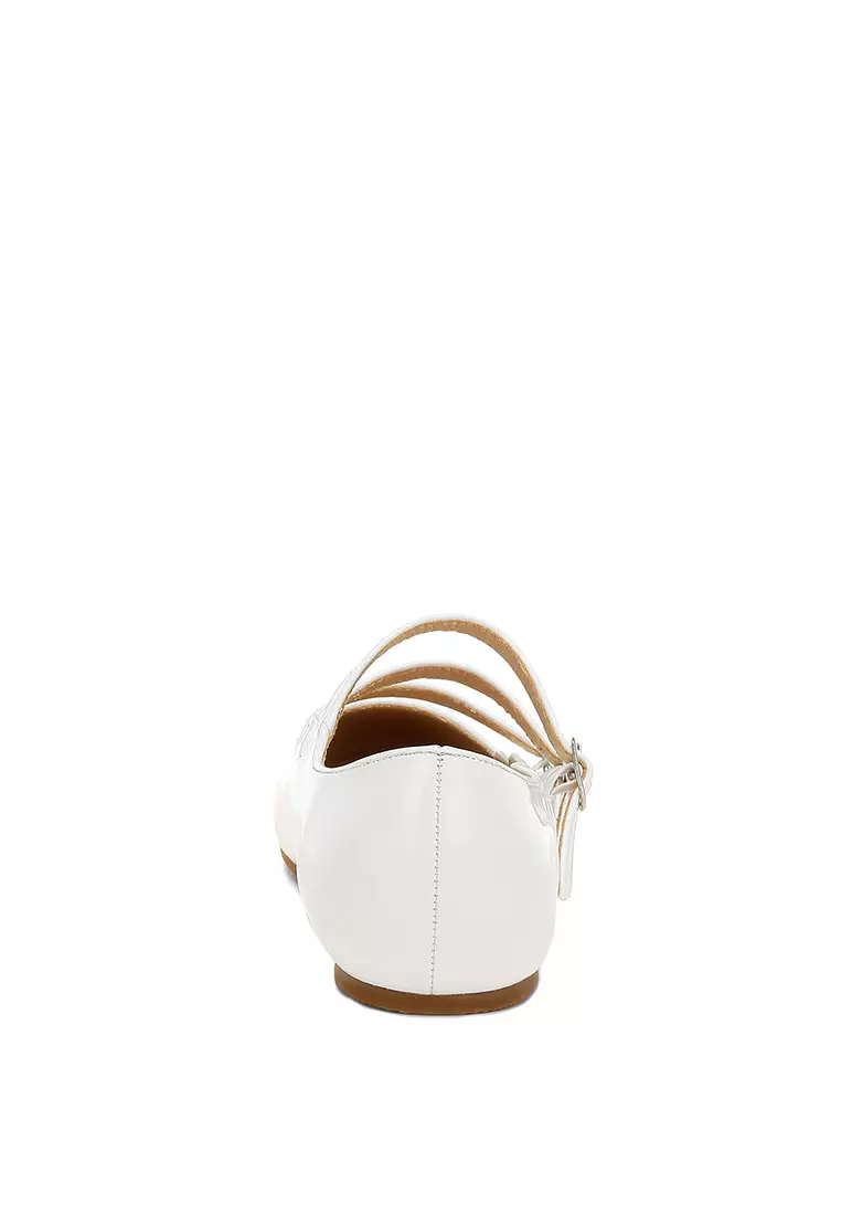 Sandal Mary Jane Tali Tiga Warna Putih