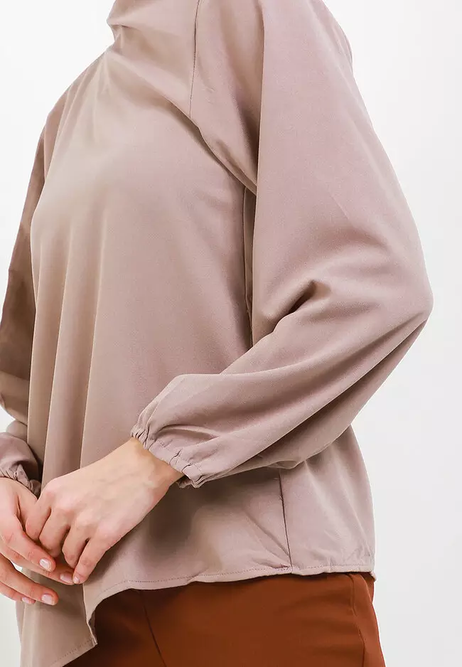 Asym Boat Neck Blouse