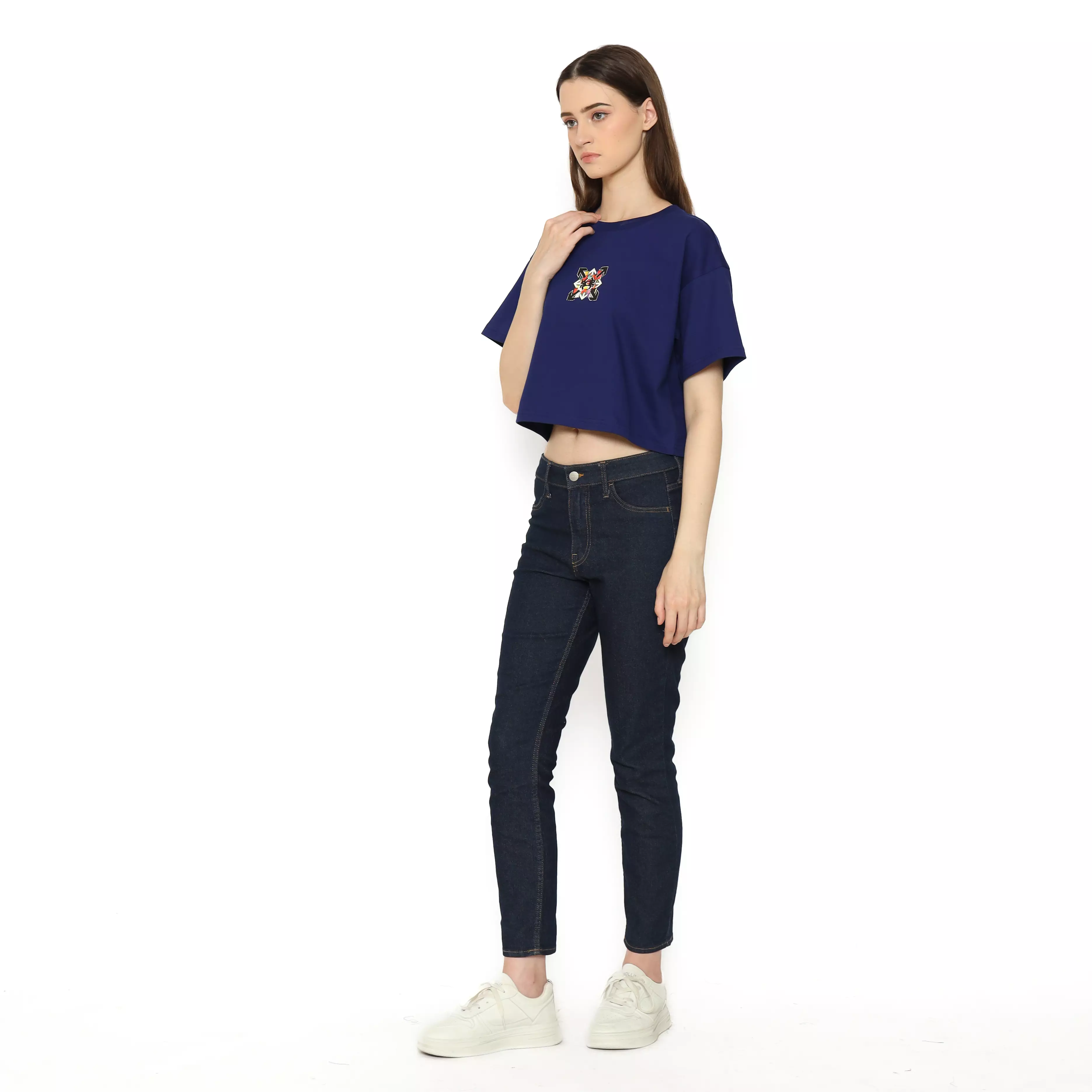 Spyderbilt Kaos lengan pendek Wanita Guerilla Crop Top Ladies Tee Planet Surf