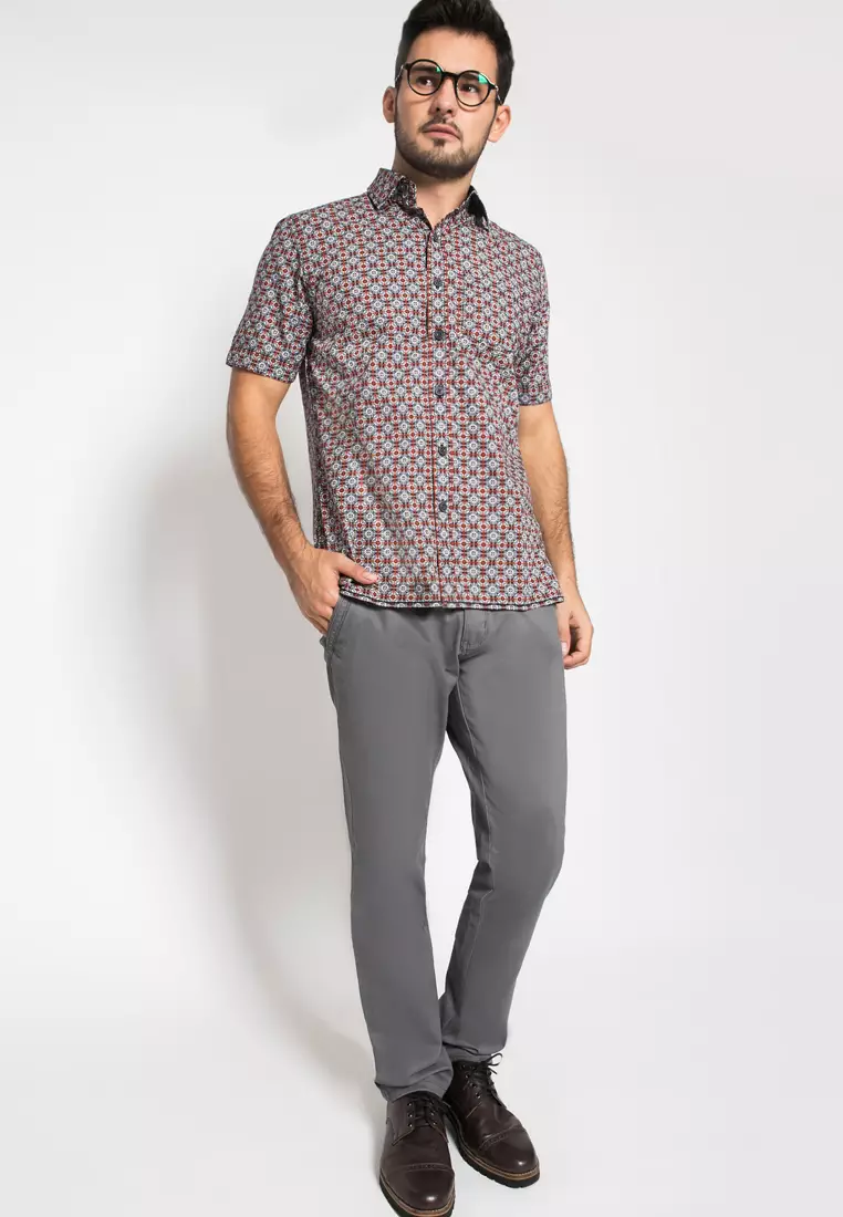 LGS - Kemeja Pria Casual - Lengan Pendek - Motif Batik - CSH.272.S570.1203.C