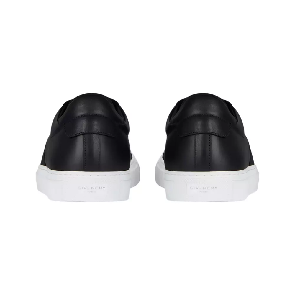 Urban Street Sneakers Leather with Elastic Band Black White