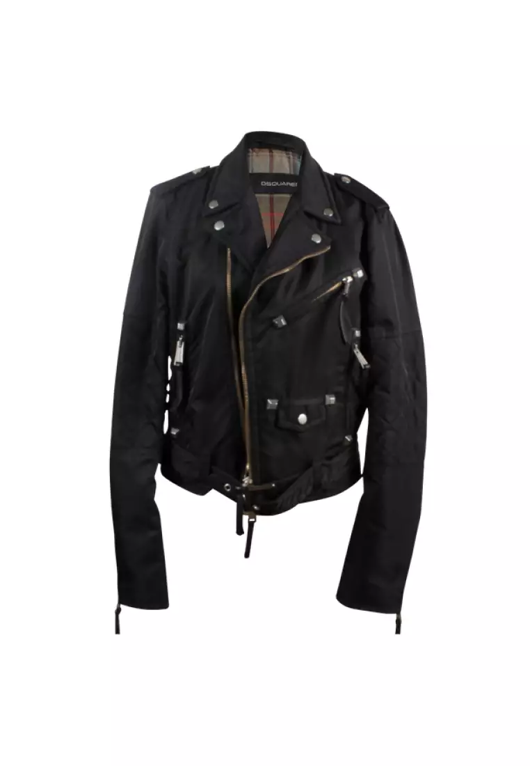 Dsquared2 leather hot sale biker jacket