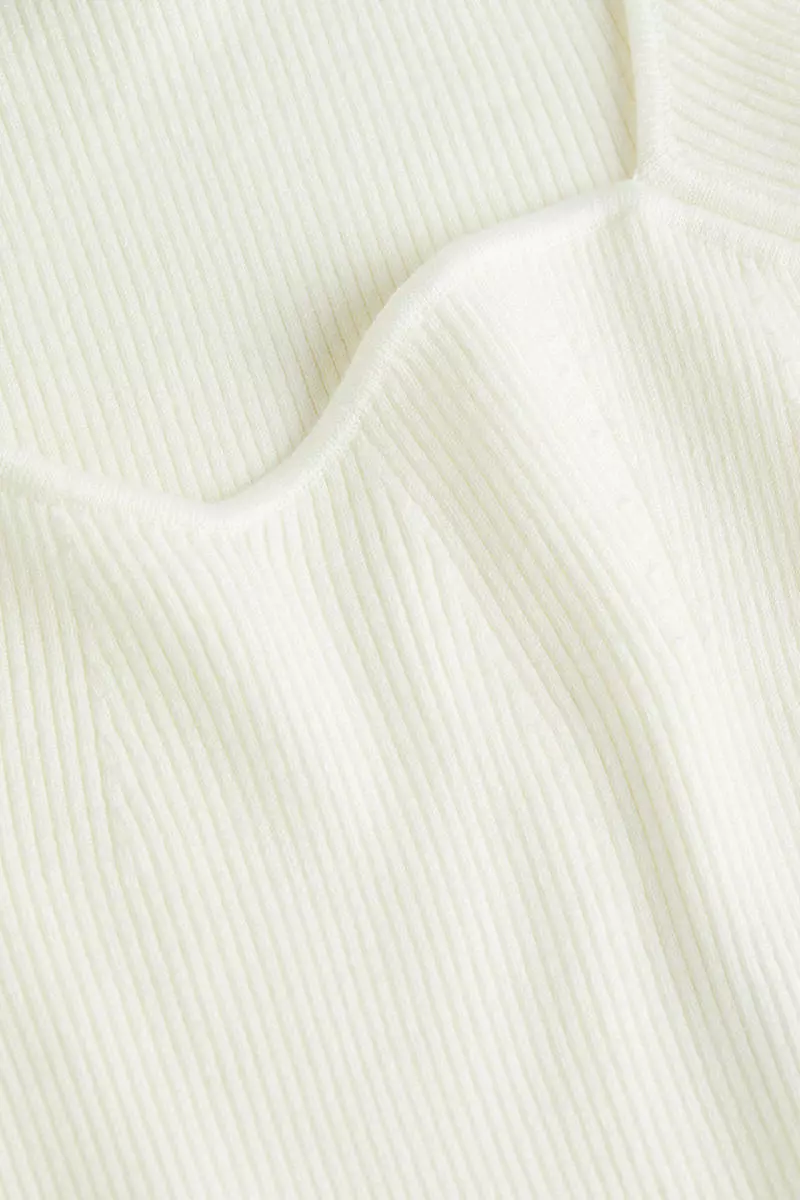 Bustier-look rib-knit top