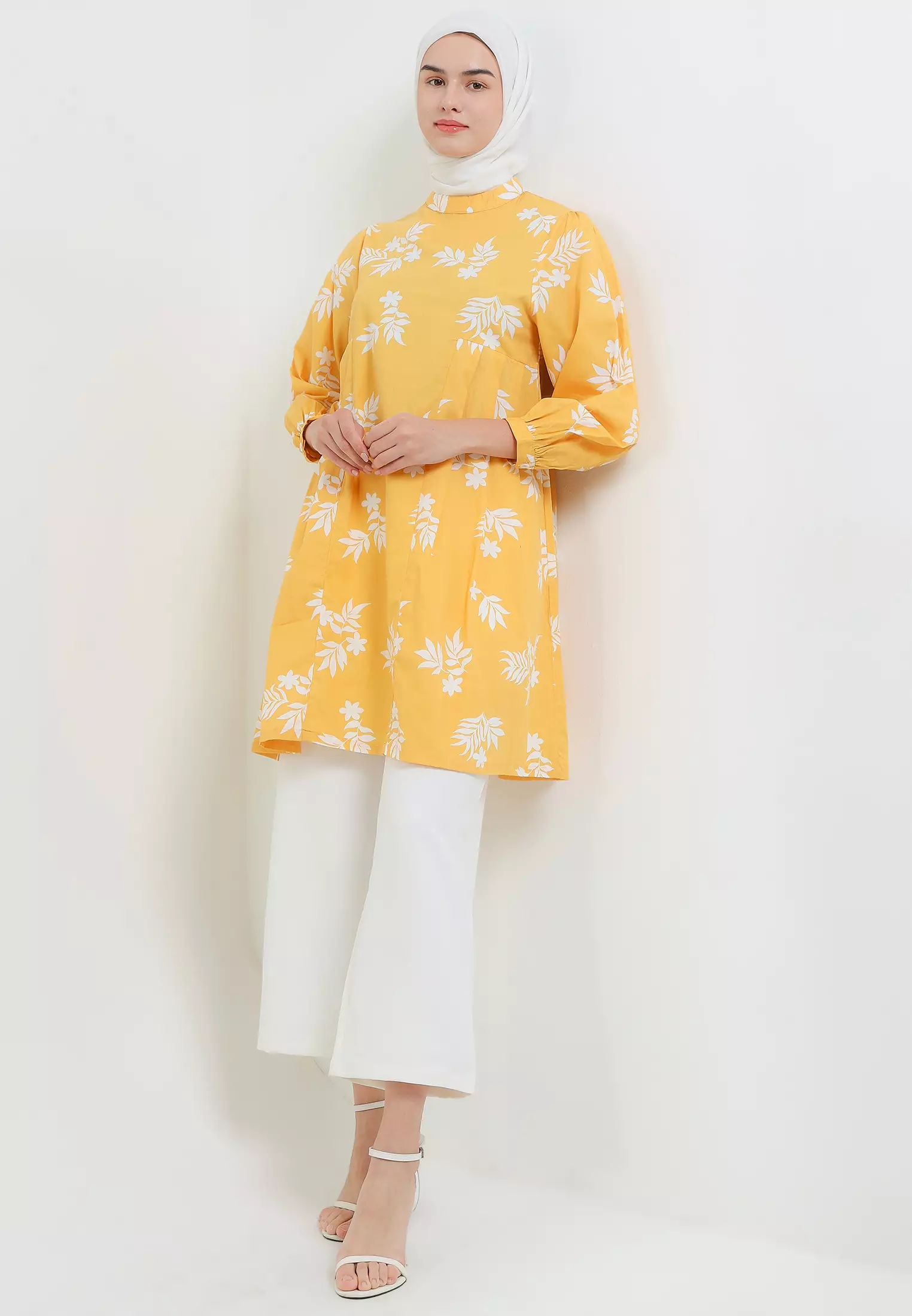 MFMW Mylla Tunik Kuning Motif Bunga