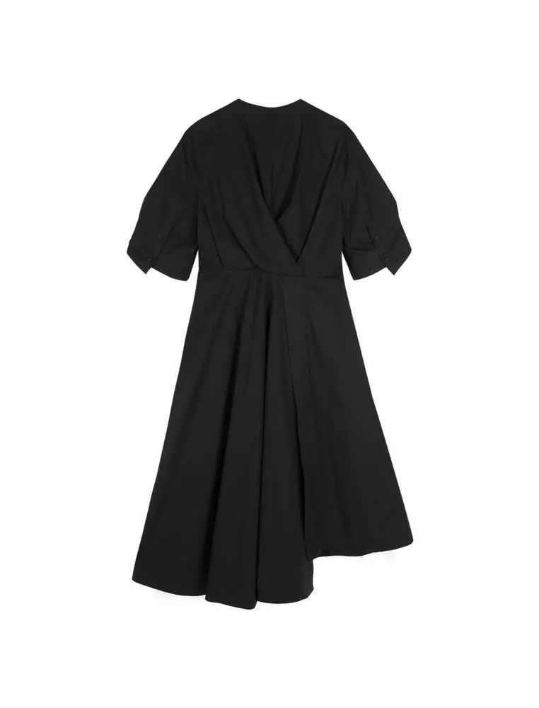 V-Neck Long Short Sleeve Dress