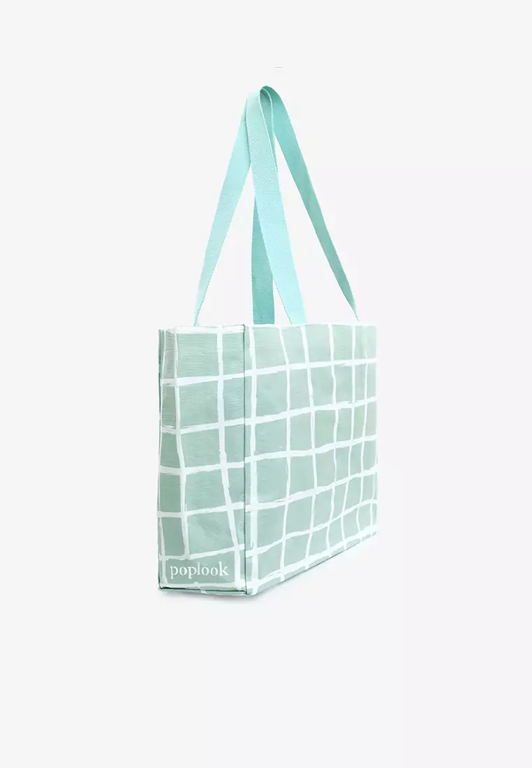 Roomy Small Tote - Green Checkered