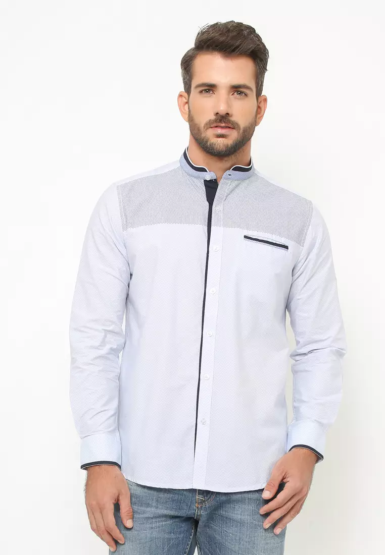 LGS - Baju Koko - Lengan Panjang - Two Tone Colour - Putih - CSH.281.S973K.295.C-L/S