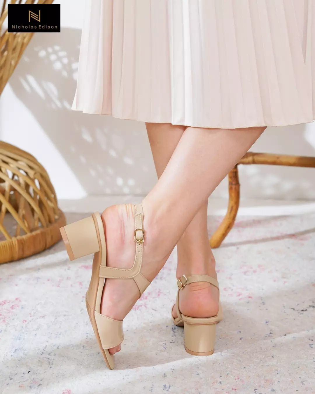 Nicholas Edison Heel Heidi Beige