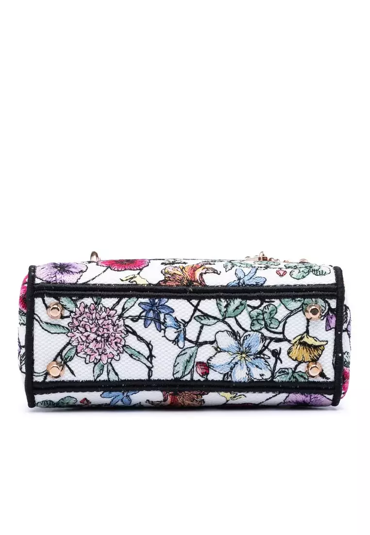 Pre-Loved Dior Mini Embroidered Canvas Florilegio Lady D Lite