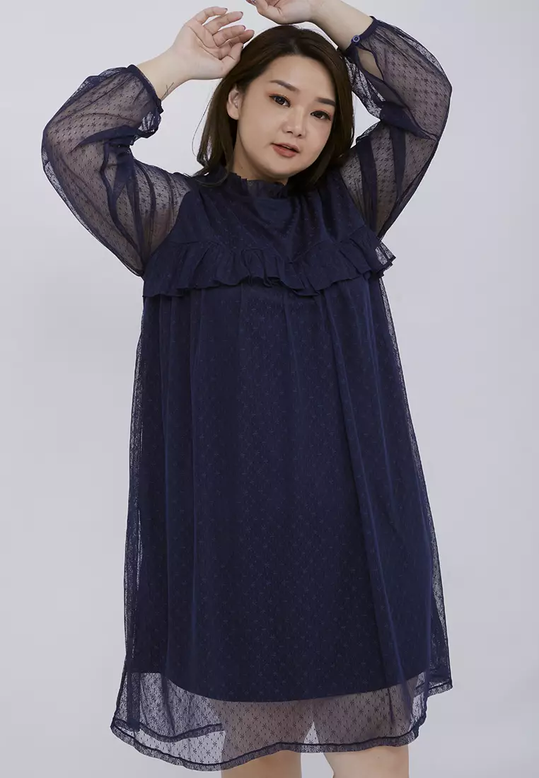 Plus Size Dress Ae Ri Navy