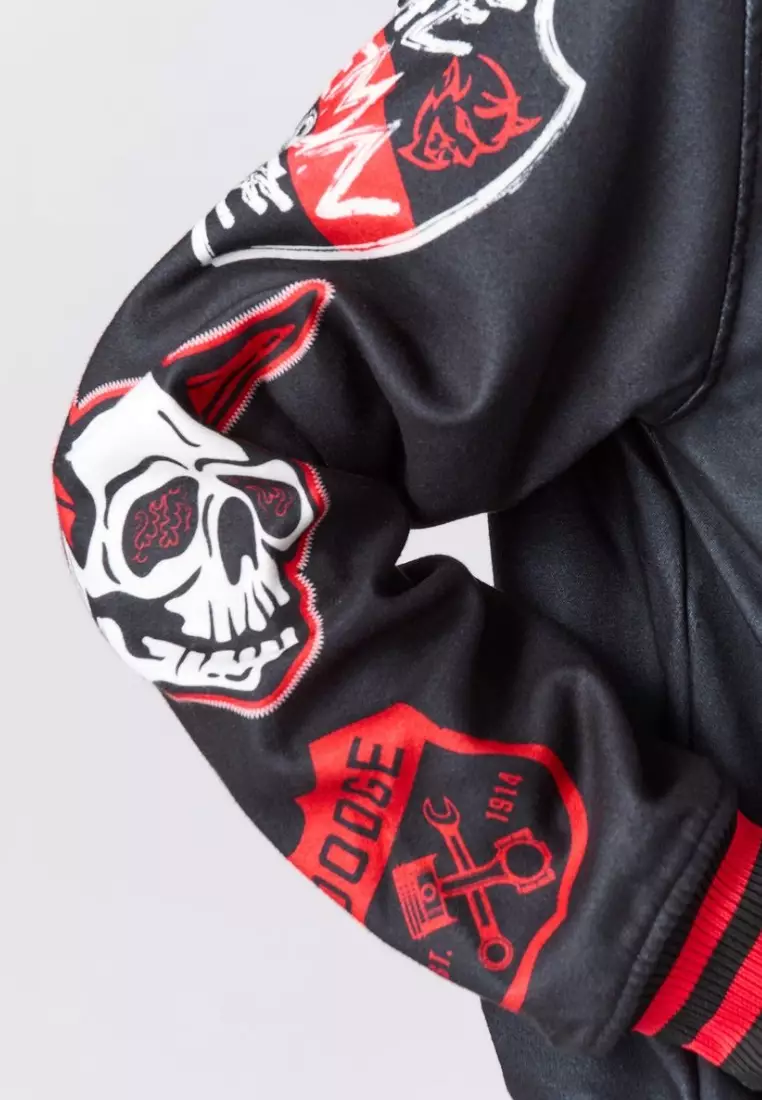 NYC Streetwear - Dodge Demon Varsity Jacket - Black/Red